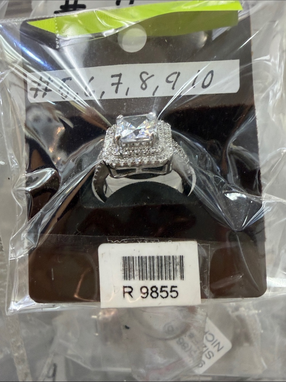 New Sterling Silver Princess cut Engagement Ring sizes 5 7 8 9 10 11 - Picture 8 of 8